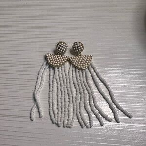 Baublebar white fringe earrings